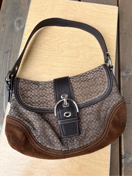 Coach Handbags - Coach F10926 Vintage Soho Signature C Canvas With Suede Shoulder Bag In Brown
